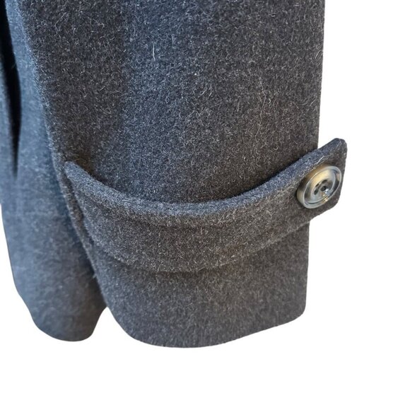 Anne Klein Pea Coat Charcoal Gray Wool Blend Double Breasted Pockets Size XL - Picture 6 of 8
